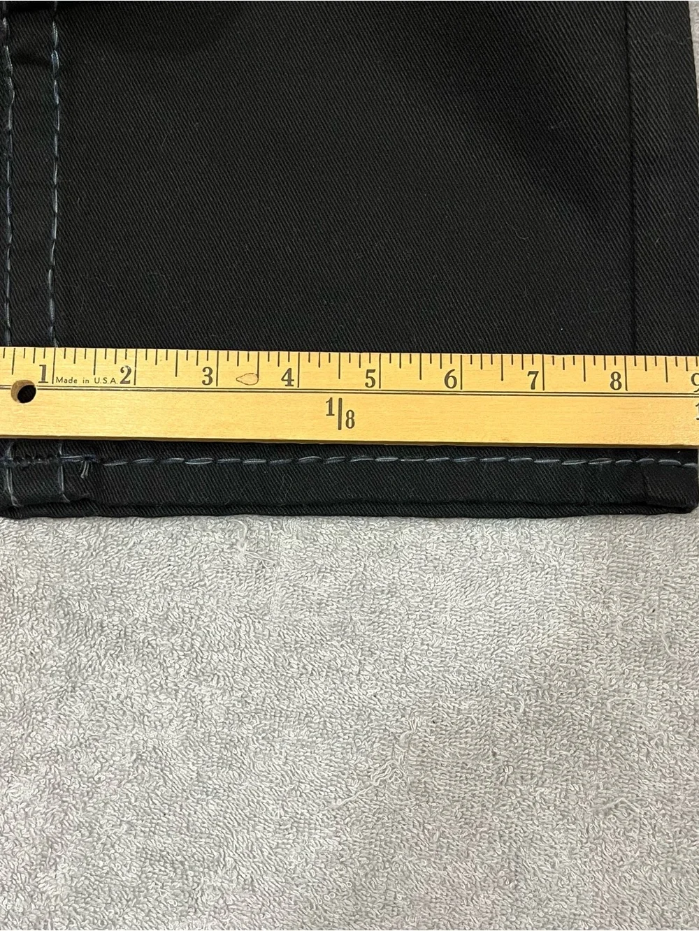 TRUE RELIGION RICKY SUPER T FLAP BLACK JEANS RELAXED STRAIGHT THICK STITCH 36x32